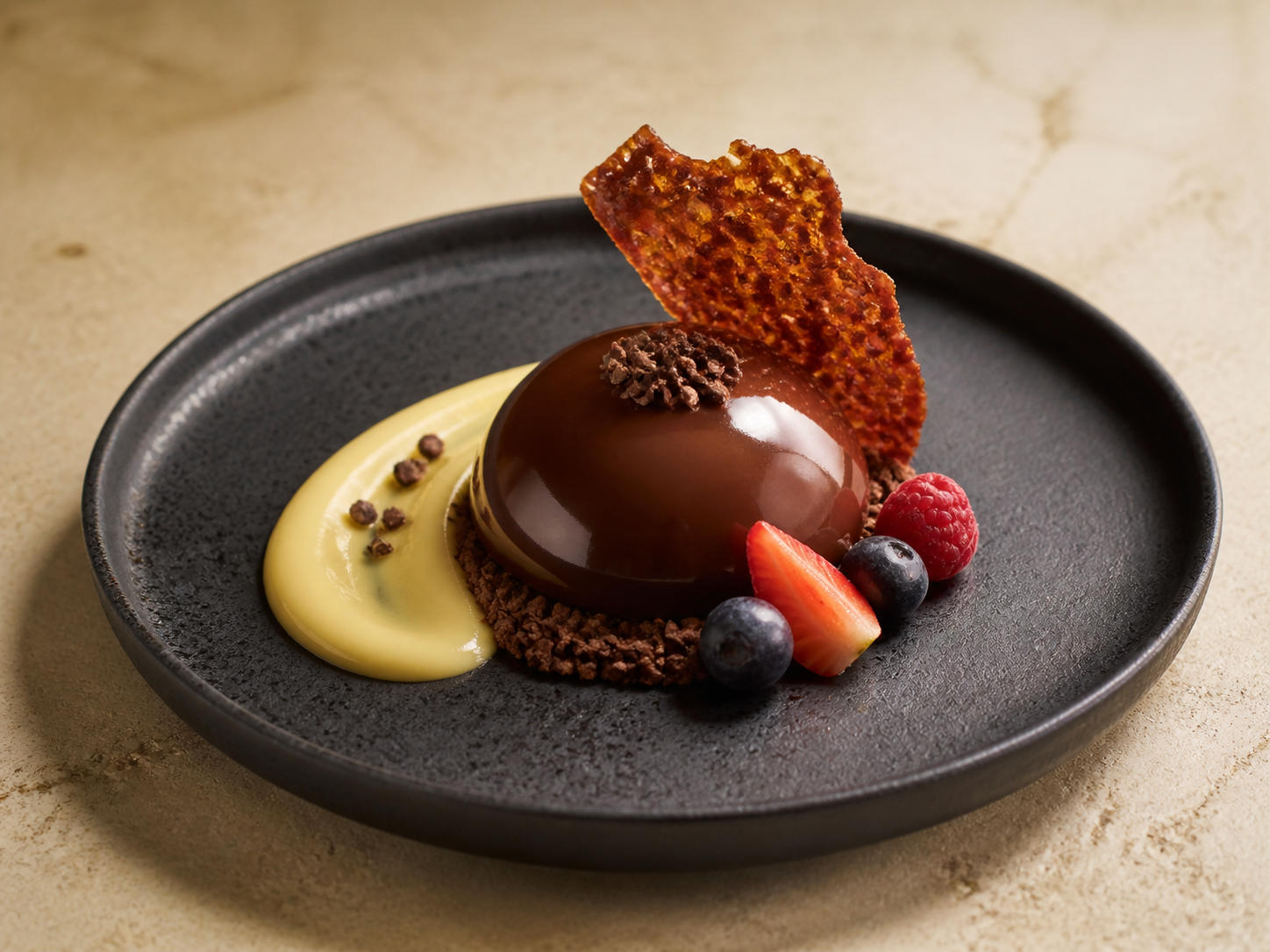 Cacao, lúcuma y frutos rojos
